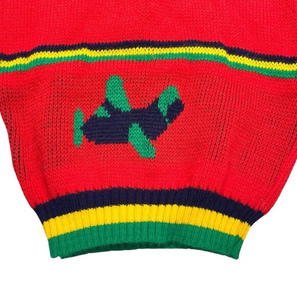 Vintage McDonalds McKids Airplane Knit Sweater Boys Size 2T - Picture 2 of 9
